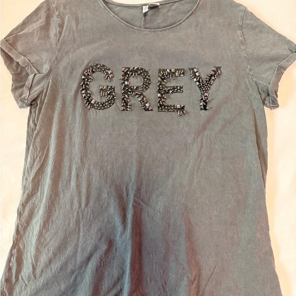 Embellished Gray Women's Top